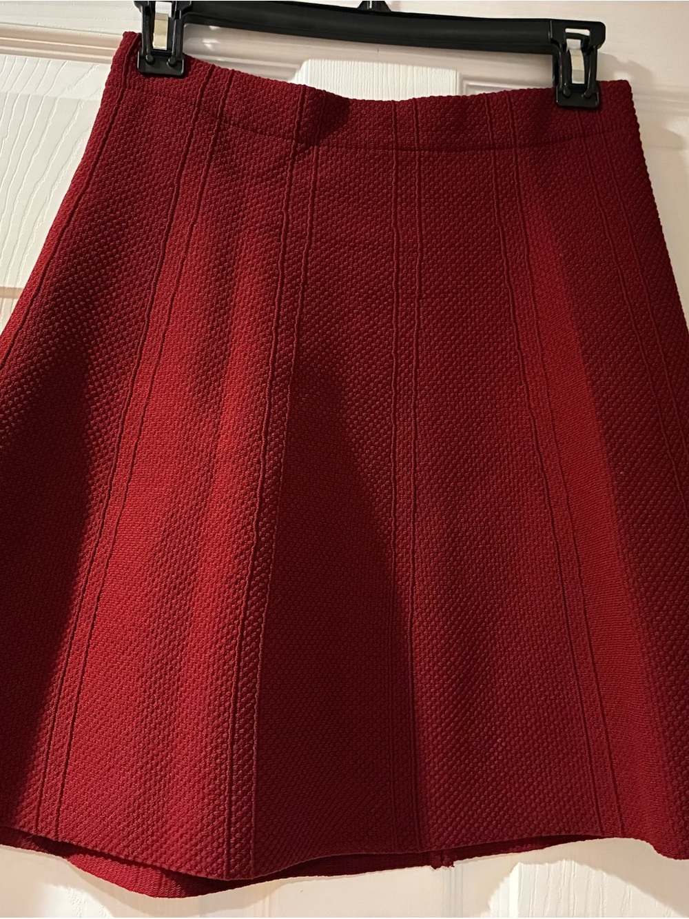 Zara's women's red textured a-line skirt